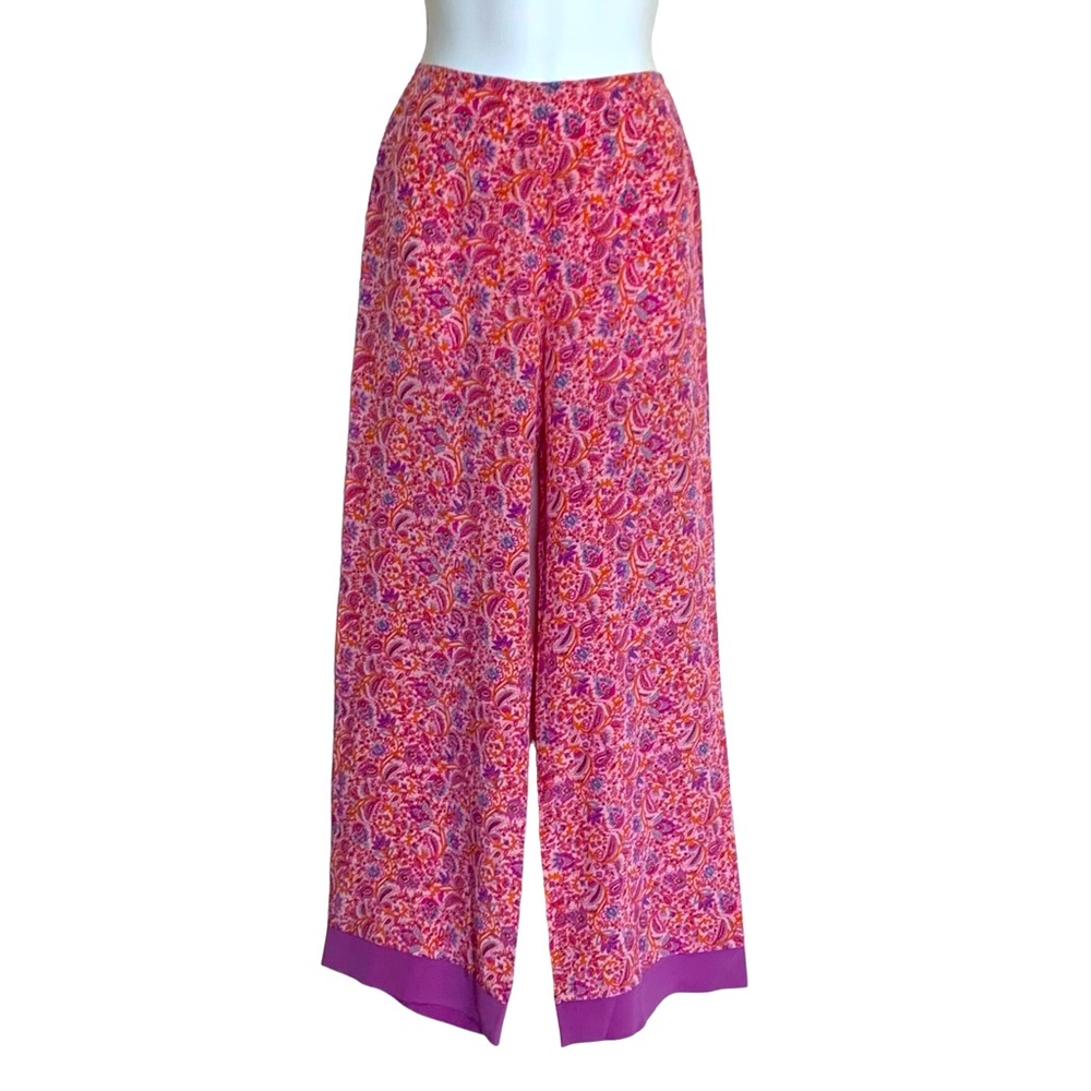 Edina Ronay London Pure Silk Paisley Pants Size 8